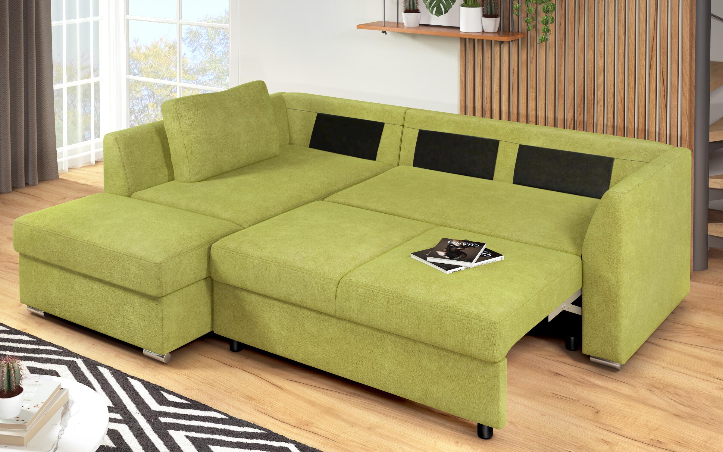 Extendable corner sofa Toscana S, green + light brown  10